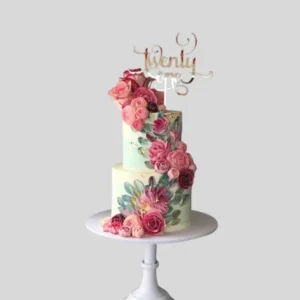 Rosy Rise 2-tier Cake