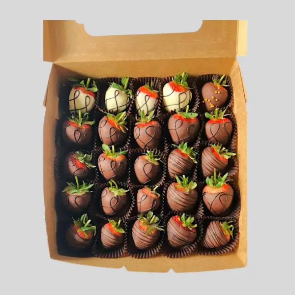 Fresh Strawberries dip to a chocolate fountain